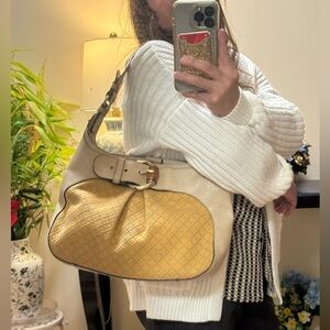 Gucci Buckle Bamboo Shoulder Bag